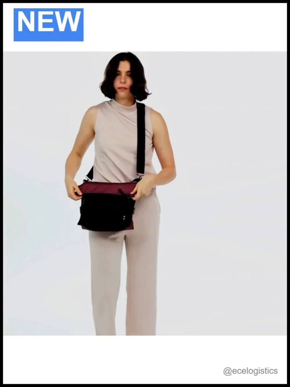 Anti-Theft Crossbody Tote Recycled Nylon RFID Black